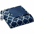 Beautyrest 60 x 70 in. Heated Ogee Throw - Dark Blue BR54-0541